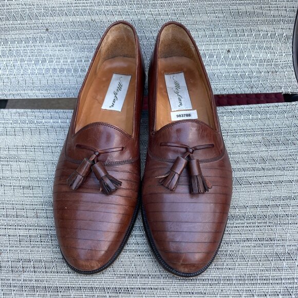 Mezlan Brown Leather Tassel Loafers Men's Size 9 Slip On Shoes Handmade in Spain - Picture 8 of 10